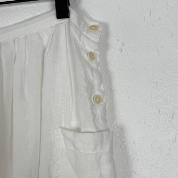 CP Shades White Linen Midi Skirt Size Medium - Picture 2 of 6